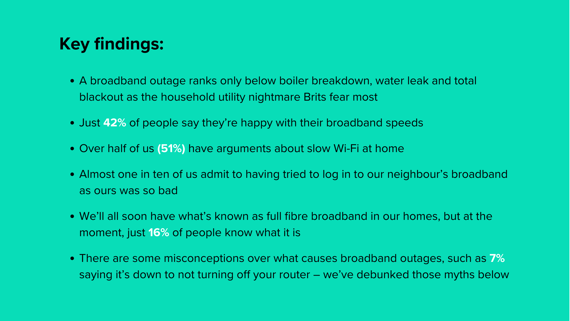 Key findings A broadband outage ranks only below boiler breakdown, water leak and total blackout as the household utility nightmare Brits fear most J-1